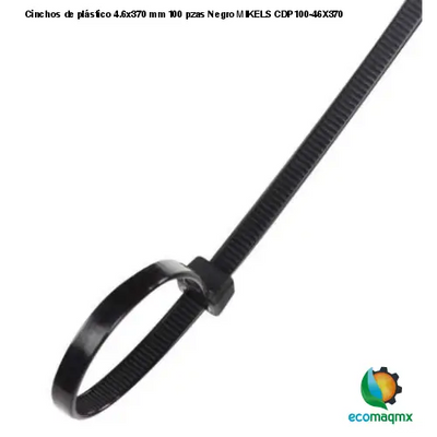 Cinchos de plástico 4.6x370 mm, 100 pzas, Negro MIKELS CDP100-46X370