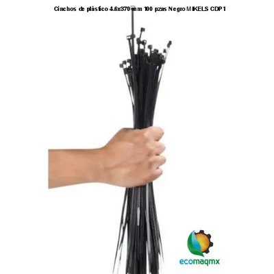 Cinchos de plástico 4.6x370 mm 100 pzas Negro MIKELS