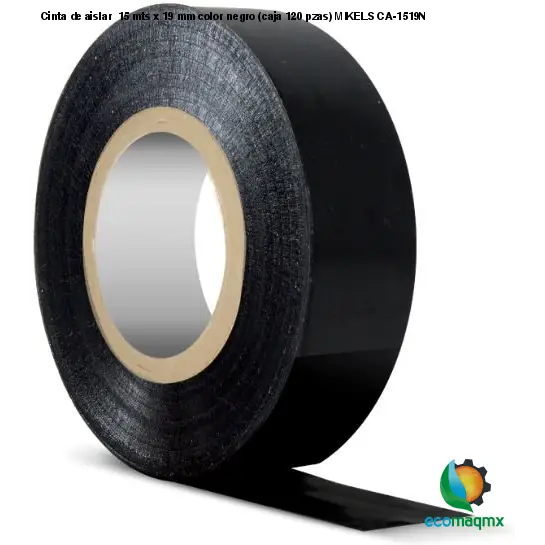 Cinta de aislar,  15 mts x 19 mm, color negro (caja 120 pzas) MIKELS CA-1519N
