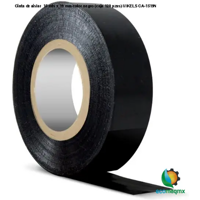 Cinta de aislar,  15 mts x 19 mm, color negro (caja 120 pzas) MIKELS CA-1519N