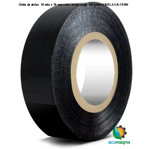 Cinta de aislar,  15 mts x 19 mm, color negro (caja 120 pzas) MIKELS CA-1519N