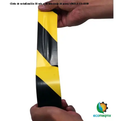 Cinta de señalización, 33 mts x 50 mm (caja 24 pzas) MIKELS CS-3350