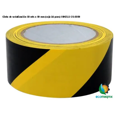 Cinta de señalización, 33 mts x 50 mm (caja 24 pzas) MIKELS CS-3350