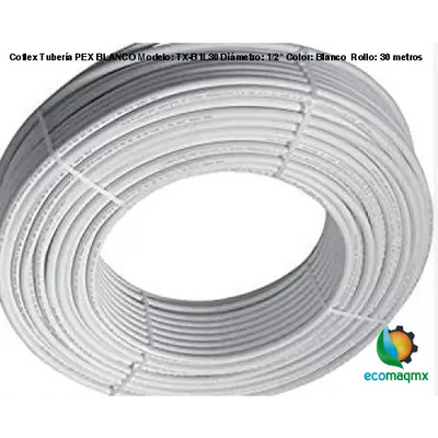 Coflex Tubería PEX BLANCO Modelo: TX-B1L30 Diámetro: 1/2