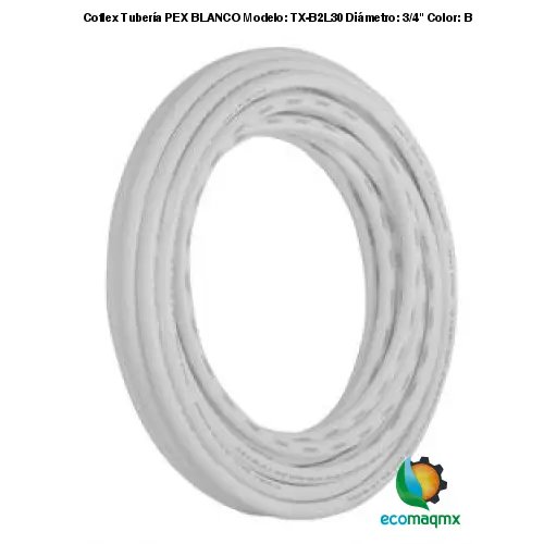Coflex Tubería PEX BLANCO Modelo: TX-B2L30 Diámetro: 3/4