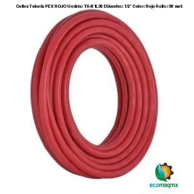 Coflex Tuberia PEX ROJO Modelo: TX-R1L30 Diámetro: 1/2