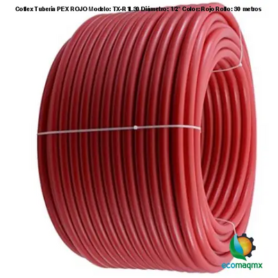 Coflex Tuberia PEX ROJO Modelo: TX-R1L30 Diámetro: 1/2