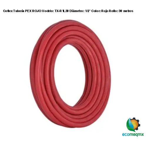 Coflex Tuberia PEX ROJO Modelo: TX-R1L30 Diámetro: 1/2