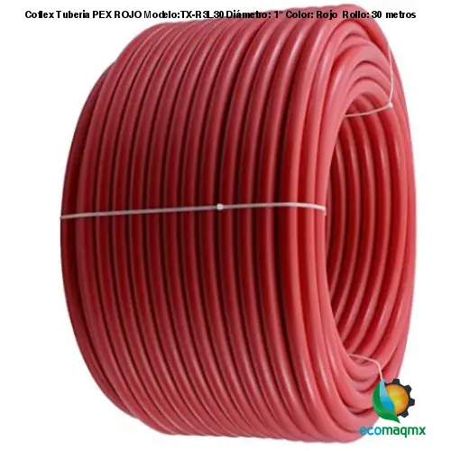 Coflex Tuberia PEX ROJO Modelo:TX-R3L30 Diámetro: 1 Color: