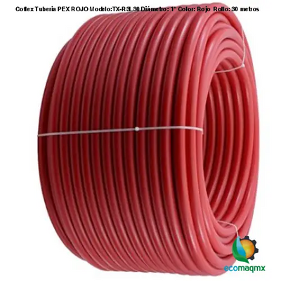 Coflex Tuberia PEX ROJO Modelo:TX-R3L30 Diámetro: 1 Color: