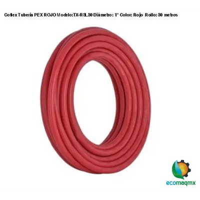 Coflex Tuberia PEX ROJO Modelo:TX-R3L30 Diámetro: 1 Color: