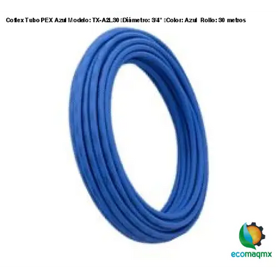 Coflex Tubo PEX Azul Modelo: TX-A2L30 Diámetro: 3/4 Color: