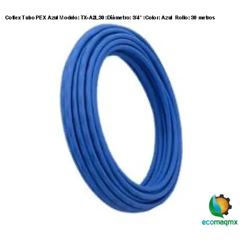 Coflex Tubo PEX Azul Modelo: TX-A2L30 Diámetro: 3/4 Color: