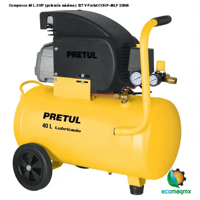Compresor 40 L 3 HP (potencia máxima) 127 V Pretul COMP-40LP