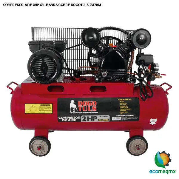 COMPRESOR AIRE 2HP 56L BANDA COBRE DOGOTULS ZM7004