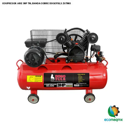 COMPRESOR AIRE 3HP 70L BANDA COBRE DOGOTULS ZM7003