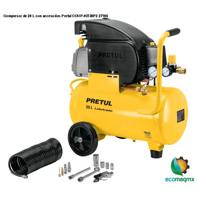 Compresor de 20 L con accesorios Pretul COMP-KIT20P2 27106