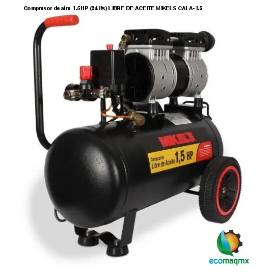 Compresor de aire 1.5 HP (24 lts) LIBRE DE ACEITE MIKELS CALA-1.5