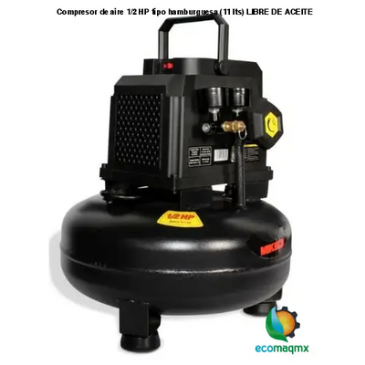 Compresor de aire 1/2 HP, tipo hamburguesa (11 lts) LIBRE DE ACEITE  MIKELS CA-1/2HP