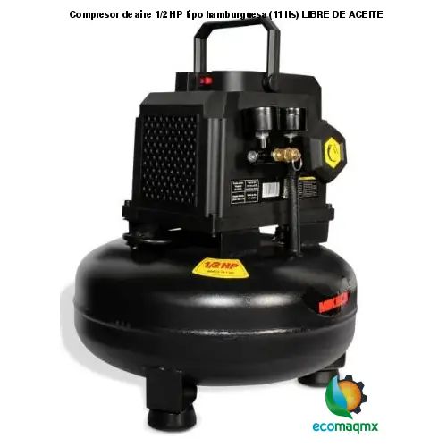 Compresor de aire 1/2 HP, tipo hamburguesa (11 lts) LIBRE DE ACEITE  MIKELS CA-1/2HP