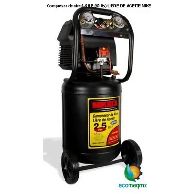 Compresor de aire 2.5 HP (50 lts) LIBRE DE ACEITE MIKELS CALA-2.5HP
