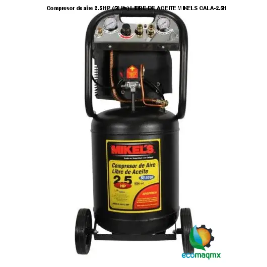 Compresor de aire 2.5 HP (50 lts) LIBRE DE ACEITE MIKELS CALA-2.5HP