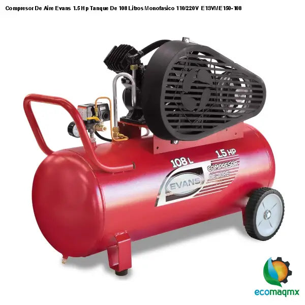 Compresor De Aire Evans 1.5 Hp Tanque De 108 Litros