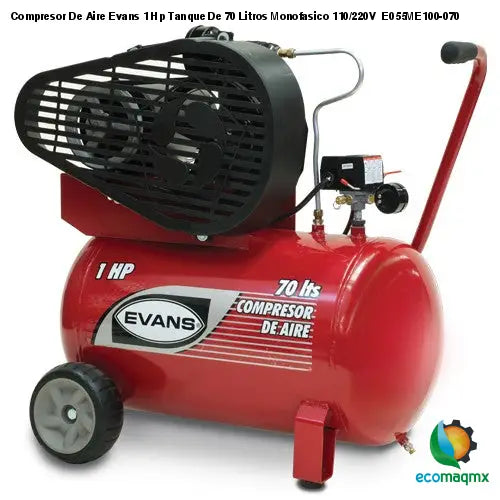 Compresor De Aire Evans 1 Hp Tanque De 70 Litros Monofasico