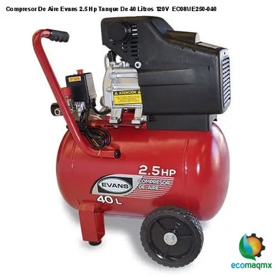 Compresor De Aire Evans 2.5 Hp Tanque De 40 Litros 120V