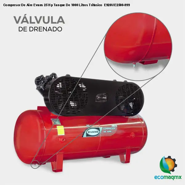 Compresor De Aire Evans 25 Hp Tanque De 1000 Litros