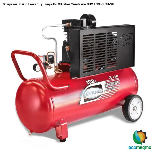 Compresor De Aire Evans 3 Hp Tanque De 108 Litros Monofasico