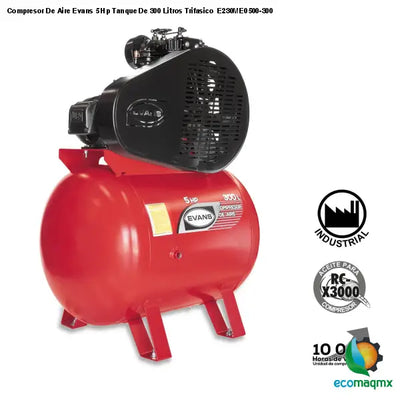 Compresor De Aire Evans 5 Hp Tanque De 300 Litros Trifasico