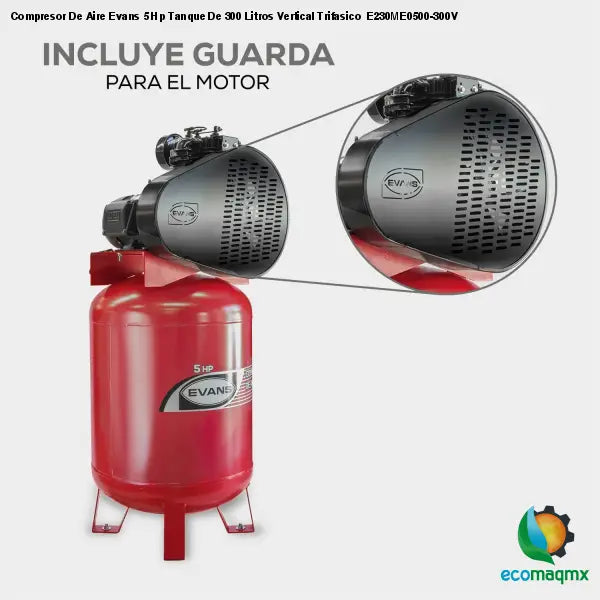 Compresor De Aire Evans 5 Hp Tanque De 300 Litros Vertical
