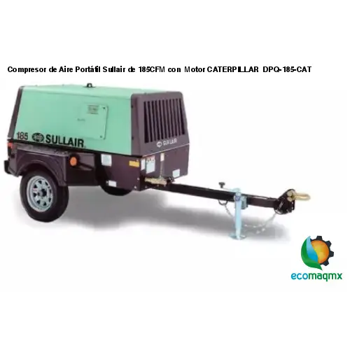 Compresor de Aire Portátil Sullair de 185CFM con Motor