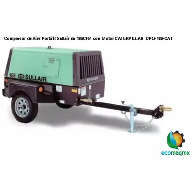 Compresor de Aire Portátil Sullair de 185CFM con Motor