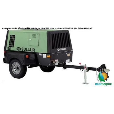 Compresor de Aire Portátil Sullair de 185CFM con Motor