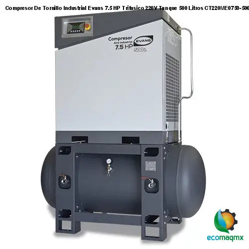 Compresor De Tornillo Industrial Evans 7.5 HP Trifasico 220V
