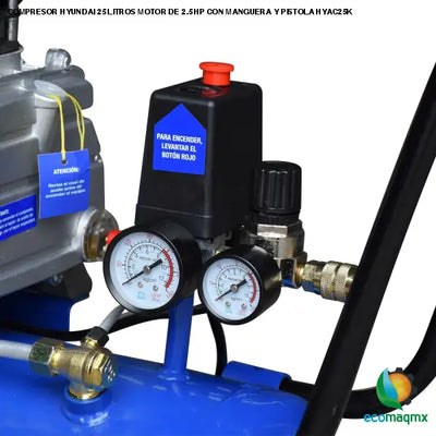 COMPRESOR HYUNDAI 25 LITROS MOTOR DE 2.5 HP CON MANGUERA Y
