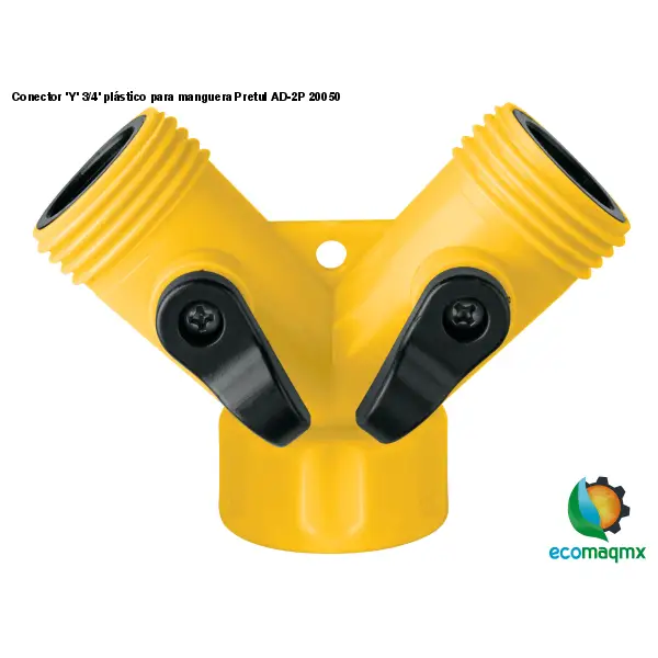 Conector ’Y’ 3/4’ plástico para manguera Pretul AD-2P 20050