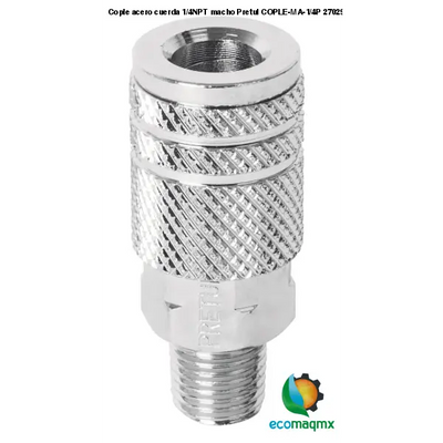 Cople acero cuerda 1/4NPT macho Pretul COPLE-MA-1/4P 27029
