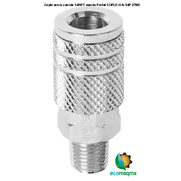 Cople acero cuerda 1/4NPT macho Pretul COPLE-MA-1/4P 27029
