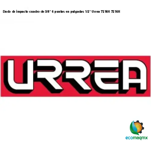 Dado de impacto cuadro de 3/8 6 puntas en pulgadas 1/2 Urrea