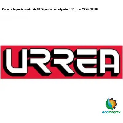 Dado de impacto cuadro de 3/8 6 puntas en pulgadas 1/2 Urrea