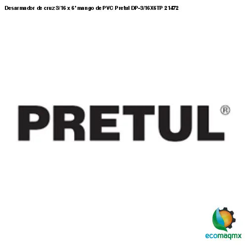 Desarmador de cruz 3/16 x 6’ mango de PVC Pretul DP-3/16X6TP