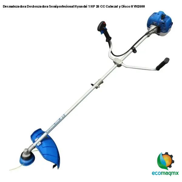 Desmalezadora Desbrozadora Semiprofesional Hyundai 1 HP 26 CC Cabezal y Disco HYH2600