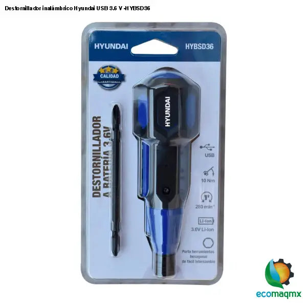 Destornillador inalámbrico Hyundai USB 3.6 V -HYBSD36