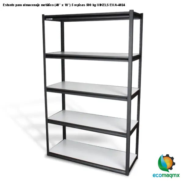Estante para almacenaje metálico (48” x 18”) 5 repisas 500