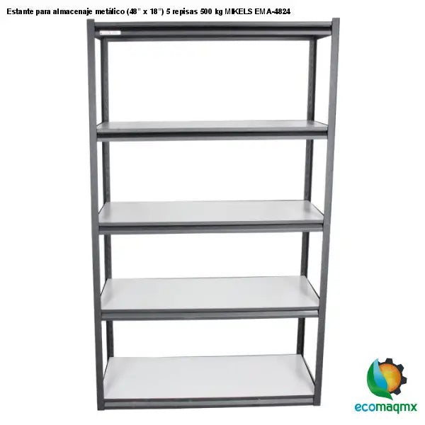 Estante para almacenaje metálico (48” x 18”) 5 repisas 500
