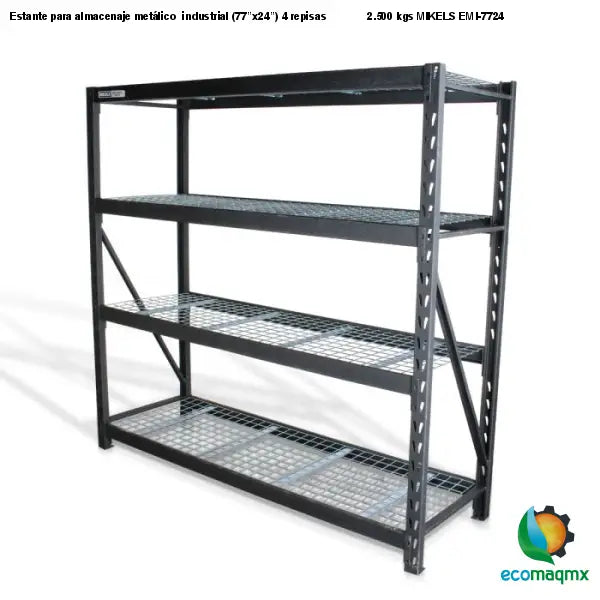 Estante para almacenaje metálico industrial (77”x24”) 4