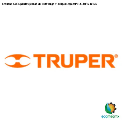 Estuche con 5 puntas planas de 5/32’ largo 1’ Truper Expert